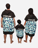 Men’s Blue Camo Surf Poncho - Stylish and Functional Beach Changing Robe