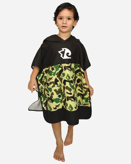 Kids’ Camo Surf Poncho - Fun and Functional Beach Changing Robe