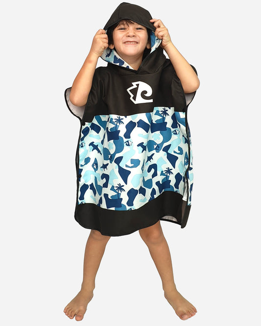 Kids’ Blue Surf Poncho - Fun and Functional Beach Changing Robe