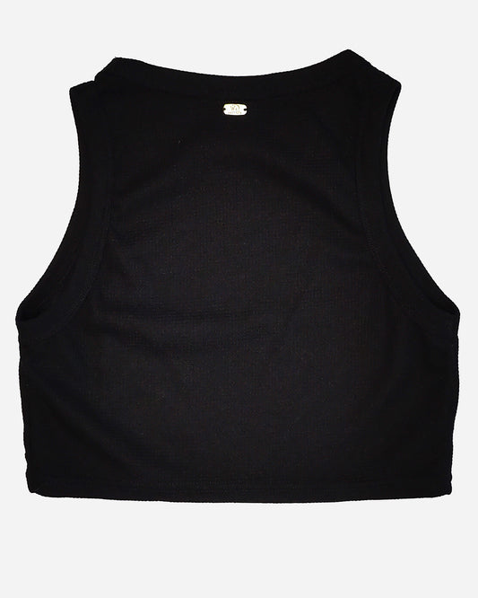 Black Women's Sport Crop Top - Classic and Premium Design