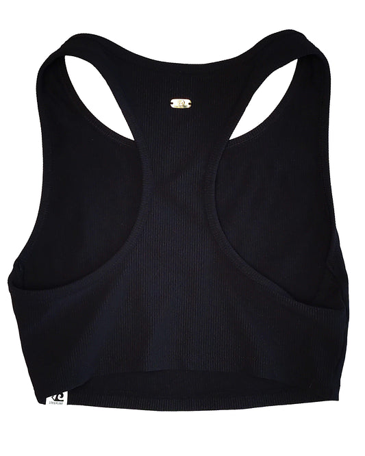 Steepline Women black crop tank top sporty