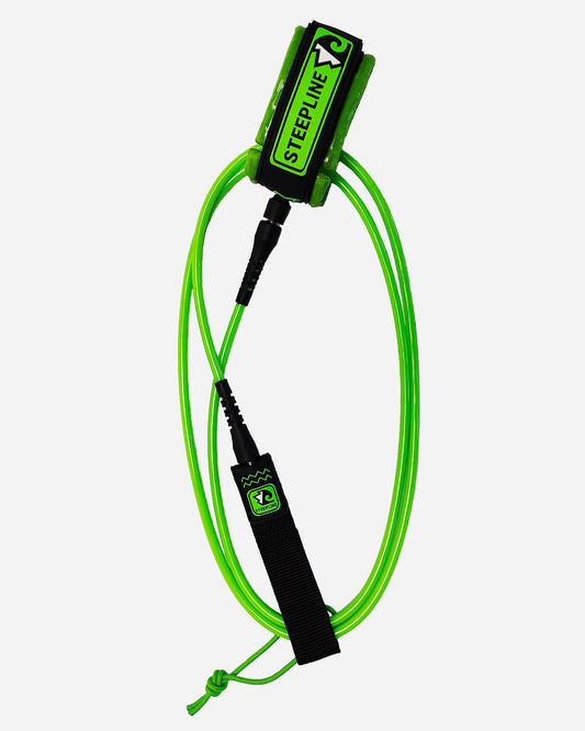 Green 6’0 Surfboard Leash - Premium 7mm Surfing Leash by Steepline