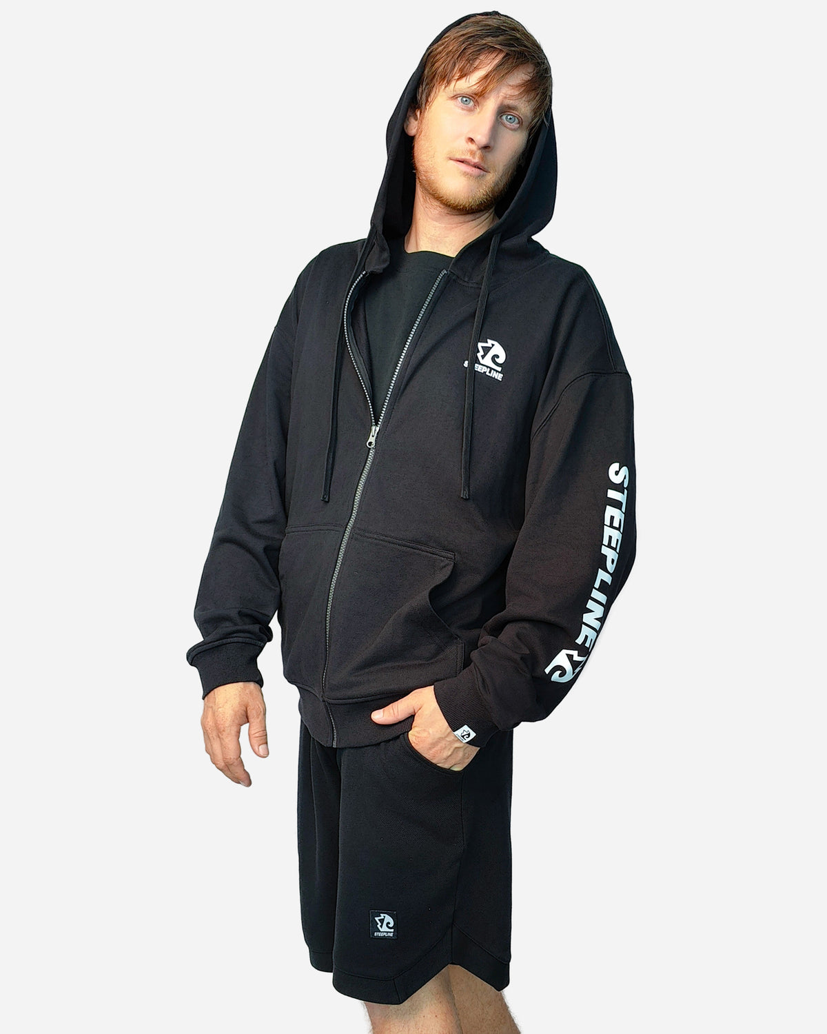 Steepline Men's Lightweight Zipper Hoodie - Black