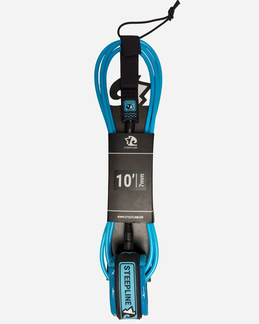 Blue 6’0 Surfboard Leash - Premium 7mm Surfing Leash by Steepline