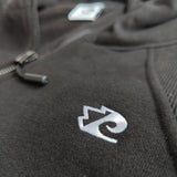 Black Zip-Up Crop Top Hoodie with Pocket for Women